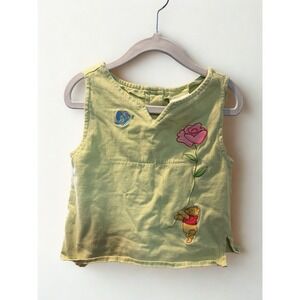 Vintage y2k Disney Store Winnie the Pooh Green Sleeveless Top size 4T